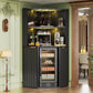 71-Inch L-Shaped Bar Cabinet Fridge Space Freestanding-3
