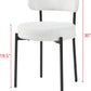 White Boucle Dining Chairs Set Of 2 For Dining Room
