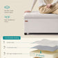 Cream Storage Ottoman Bench 43Inch Living Room Furniture