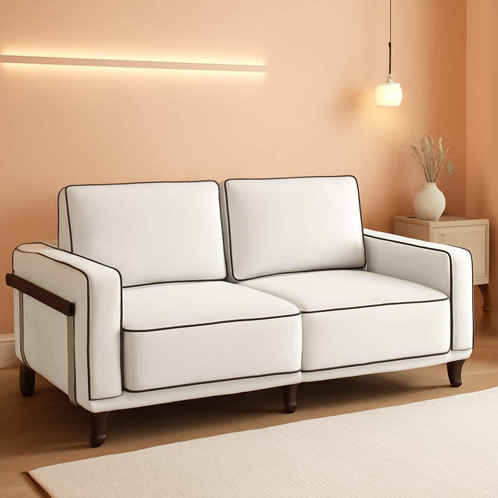 80 Inches Cloudlike Loveseat Sofa White Upholstered