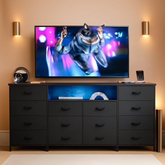 Twelve Drawer Dresser With Contemporary Led Lighting-0