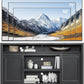 Farmhouse TV Stand Entertainment Center Sliding Doors Black