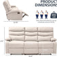 3 Seater Recliner Sofa Beige Living Room Set Collection