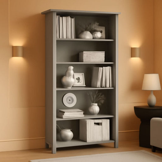 Salinas Bookcase Cape Cod Gray 63 Inch Tall Living Room-0