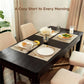 Black Farmhouse Rectangular Dining Table Seating Six-4