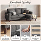 L-Shaped Sectional Sofa Graphite Grey Storage Ottoman-3