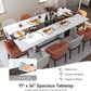 71 Inch Marble Top Dining Table For Home Kitchen Modern