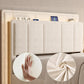 White Velvet Upholstered Platform Bed With Drawers