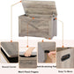 Grey Weathered Hardwood Storage Chest Bench Hinges