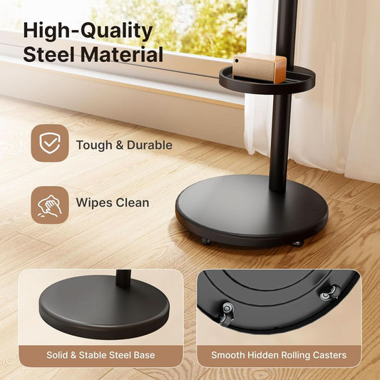 Height Adjustable Rolling TV Stand For Televisions