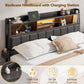 Queen Upholstered Platform Bed Frame Black Drawers