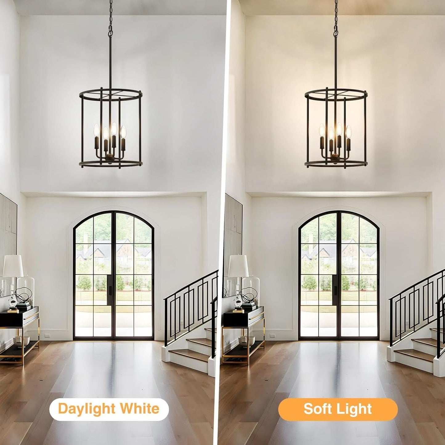 Industrial Black Chandelier Adjustable Height Ceiling Light