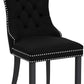 Black Velvet Tufted Dining Chairs With Nailhead Trim