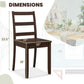 Walnut Wood Armless Dining Chairs Solid Rubberwood