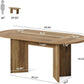 63 Inch Rustic Oval Dining Table With Metal Base Durable