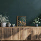 Wood Framed Emerald Green Wildflower Botanical Wall Art