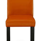 Parson Dining Chairs Black Faux Leather Upholstered Set Of 2