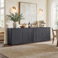 Elegant Ornate Solid Wood Buffet Cabinet With Storage