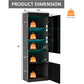Two Piece 71 Inch Tall Bookcase Storage Cabinet With Glass Doors Set Of Two For Living Room And Office-1