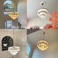 Alabaster 3 Tier Chandelier 34 Inch Gold Finish Fixture