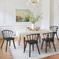 Black Farmhouse Wood Dining Chairs Semicircular Backrest