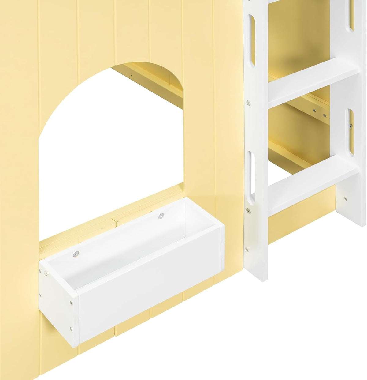 Primrose Yellow Full Size Kids Loft Bed With PlayArea