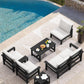 HDPE Outdoor Patio Furniture Set 7 Piece All Weather-4