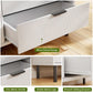 White Fluted Contemporary Dresser With Stainless Legs