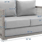 Modern Gray Wicker Rattan Loveseat for Outdoor Spaces