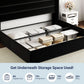 King Size Black Velvet Storage Bed With Hydraulic Lift