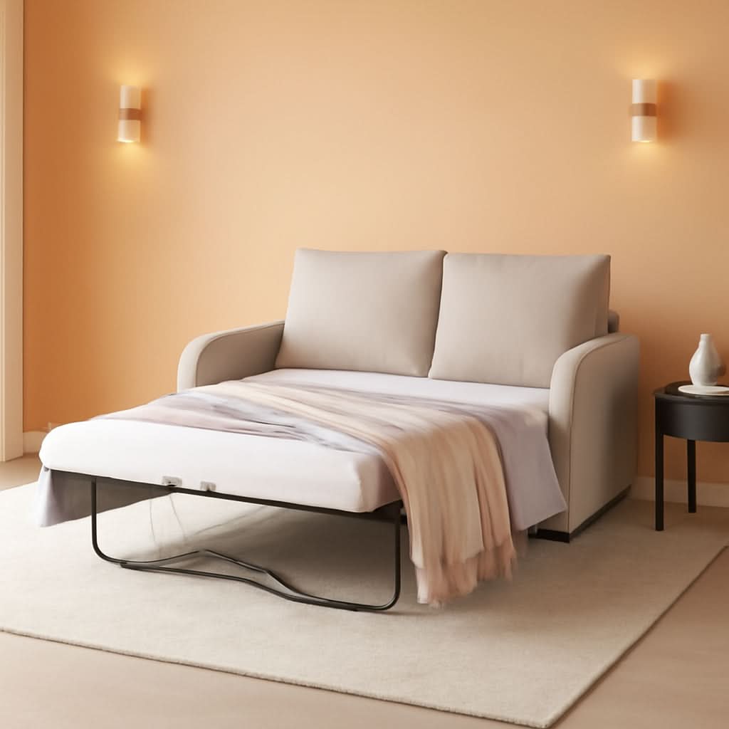 2 In 1 Velvet Sleeper Sofa With USB Port Convertible Loveseat Bed Soft Velvet Upholstery For Small Living Rooms Guests