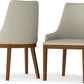 Stephanie Contemporary Dining Chair Set Of 2 In Natural Linen Look Fabric