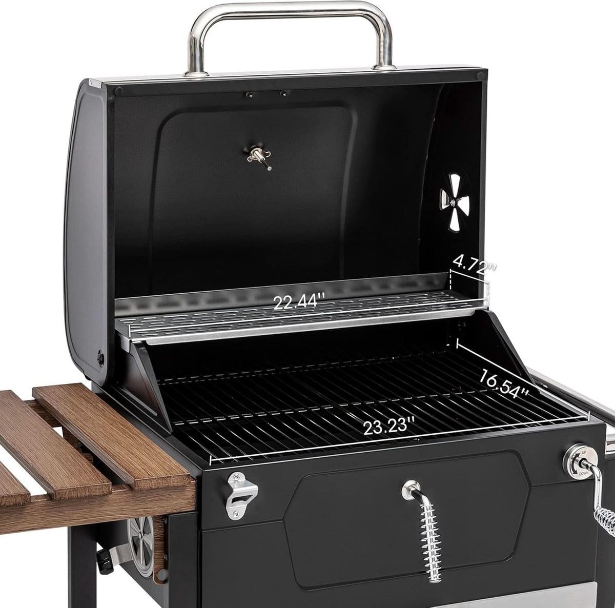 24 Inch Charcoal Grill With Adjustable Charcoal Pan