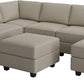 Modular U Shaped Sectional Sofa Grey Velvet With Storage