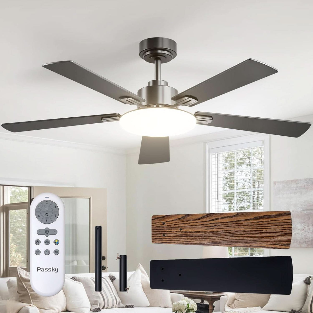 Fifty TwoInch Ceiling Fan With Remote Energy Efficient