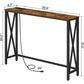 Rustic Brown Sofa Table With Power Outlet And USB Ports