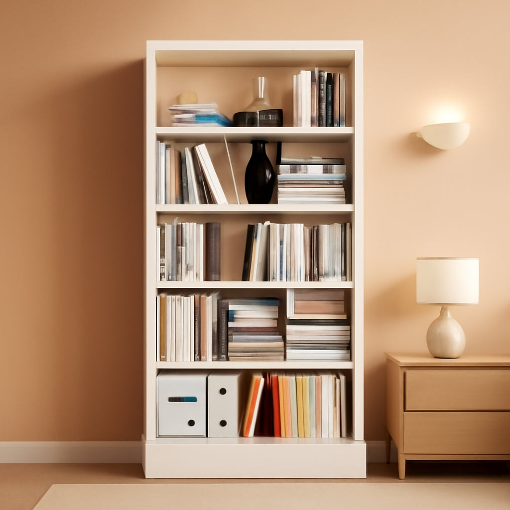 Industrial Five Tier Metal Bookcase Adjustable Shelves