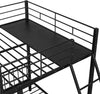 Black Metal Triple Bunk Bed With Drawers Full Over Twin Bunk Beds