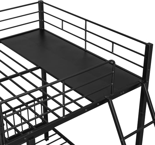 Black Metal Triple Bunk Bed With Drawers Full Over Twin Bunk Beds