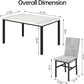 Five Piece Dining Set Marble Tops White Upholstered