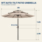 9Ft Weather Resistant Outdoor Patio Umbrella Auto Tilt