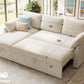 Linen Beige Multifunctional Sleeper Sofa With Storage