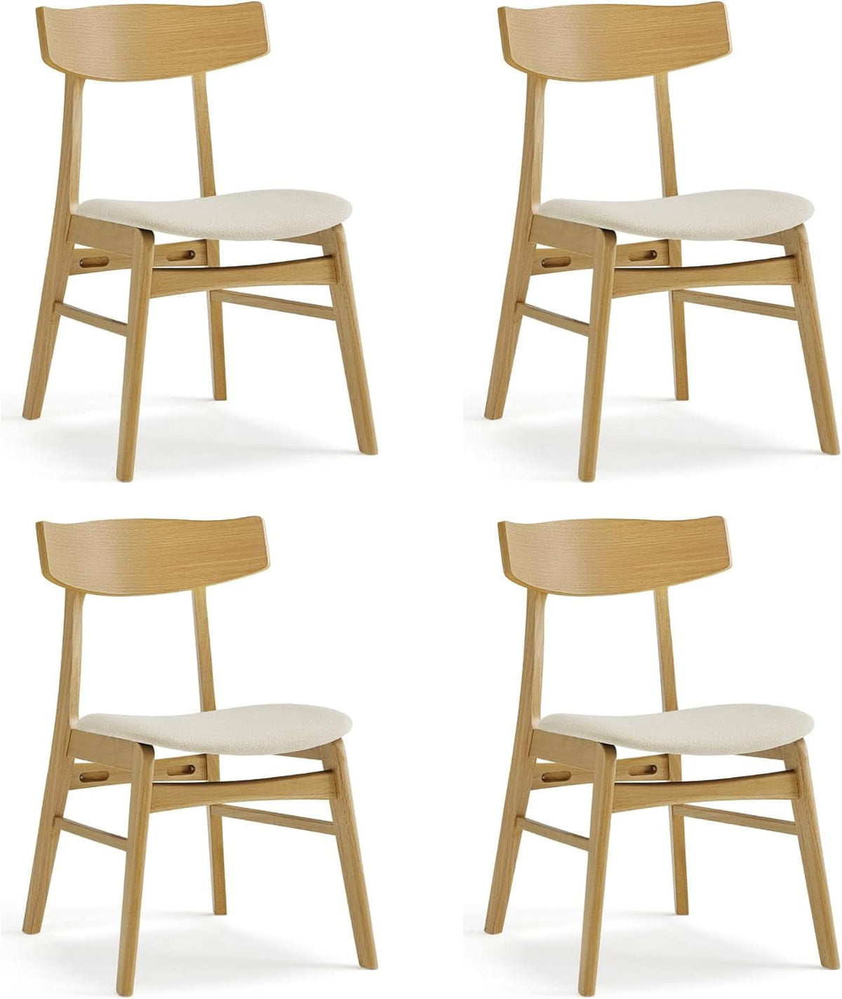 Cream Upholstered Dining Chairs Four Pack Collection