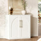 Modern Arched Farmhouse Sideboard Storage Console Cabinet