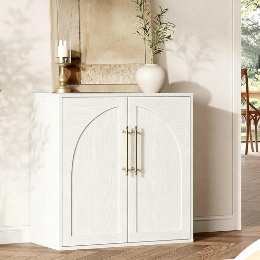 Modern Arched Farmhouse Sideboard Storage Console Cabinet