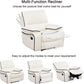 Leather Recliner Sofa Set With Storage Console White