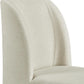 Beige Upholstered Dining Chairs Mid Back With Metal Legs 2