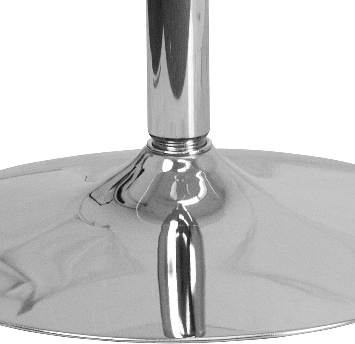 31.5 Inch Tempered Glass-Glass Dining Table Chromed Base