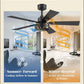 42 Inch Rustic Black Farmhouse Ceiling Fans Remote Control