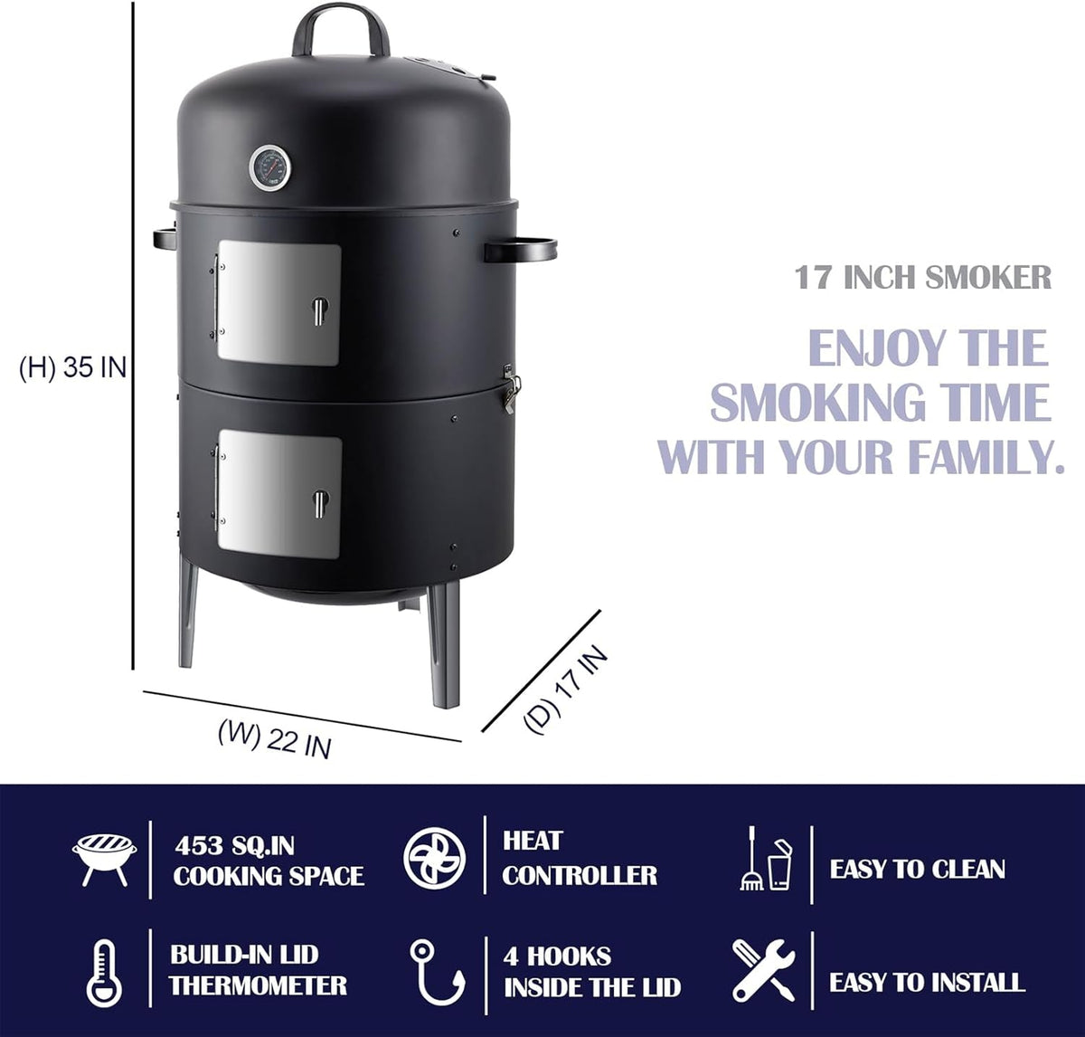 Charcoal Smoker Grill Premium Outdoor Kitchen System